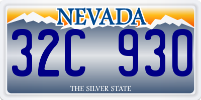 NV license plate 32C930