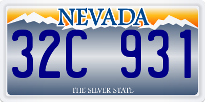 NV license plate 32C931