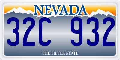 NV license plate 32C932