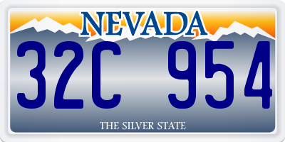 NV license plate 32C954