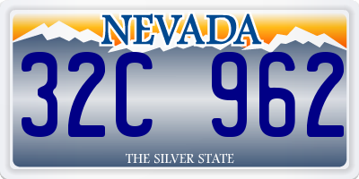 NV license plate 32C962