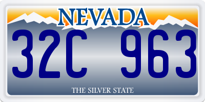 NV license plate 32C963