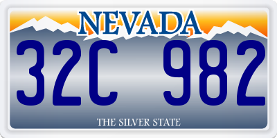 NV license plate 32C982