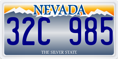 NV license plate 32C985