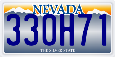 NV license plate 330H71