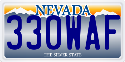 NV license plate 330WAF