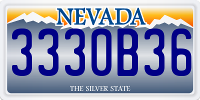 NV license plate 3330B36