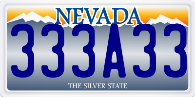NV license plate 333A33