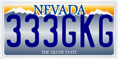 NV license plate 333GKG