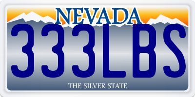 NV license plate 333LBS