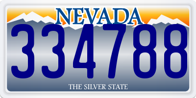 NV license plate 334788