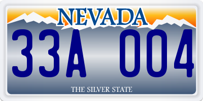 NV license plate 33A004