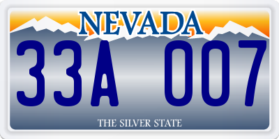 NV license plate 33A007