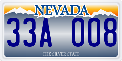 NV license plate 33A008
