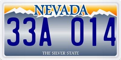 NV license plate 33A014