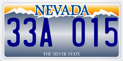 NV license plate 33A015
