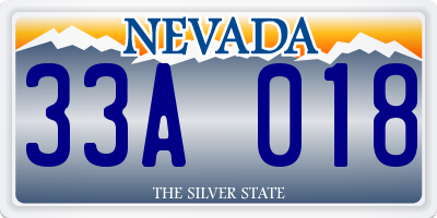NV license plate 33A018