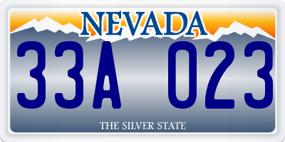 NV license plate 33A023