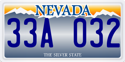 NV license plate 33A032