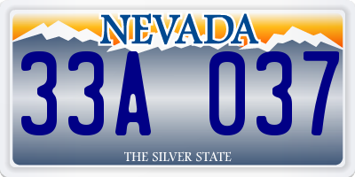 NV license plate 33A037