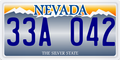 NV license plate 33A042