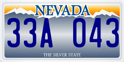 NV license plate 33A043