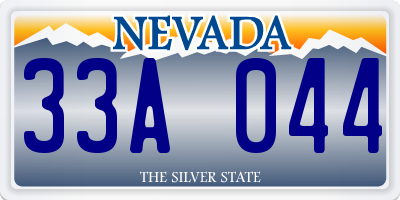 NV license plate 33A044