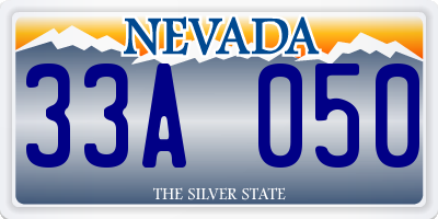 NV license plate 33A050