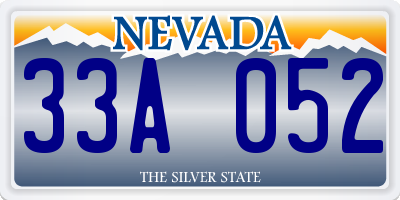 NV license plate 33A052