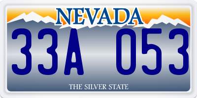 NV license plate 33A053