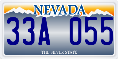 NV license plate 33A055