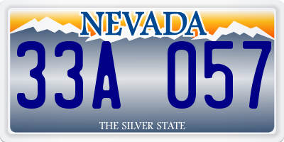 NV license plate 33A057