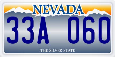 NV license plate 33A060