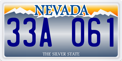 NV license plate 33A061