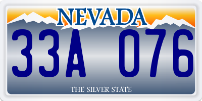 NV license plate 33A076
