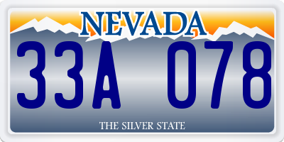 NV license plate 33A078