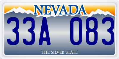 NV license plate 33A083