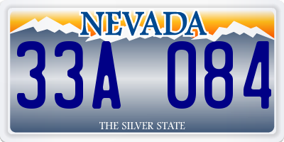 NV license plate 33A084