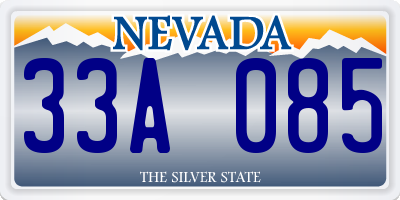 NV license plate 33A085