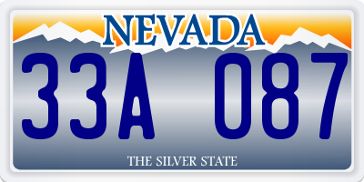 NV license plate 33A087