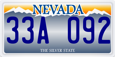 NV license plate 33A092