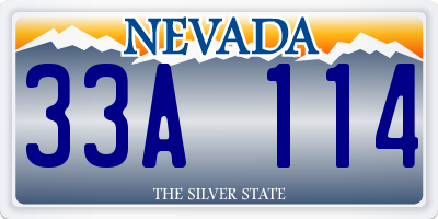 NV license plate 33A114