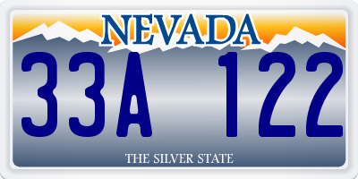 NV license plate 33A122