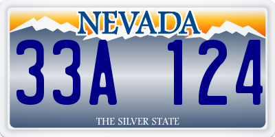 NV license plate 33A124