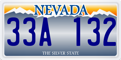 NV license plate 33A132