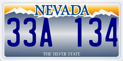 NV license plate 33A134