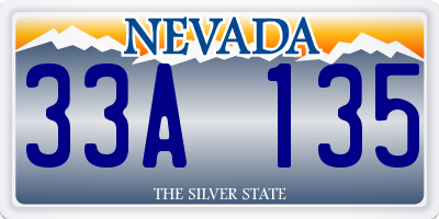 NV license plate 33A135