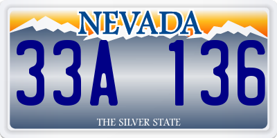 NV license plate 33A136