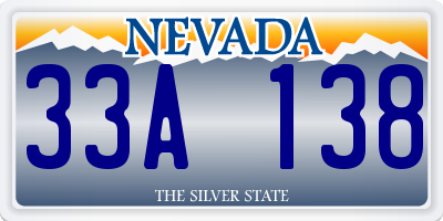 NV license plate 33A138