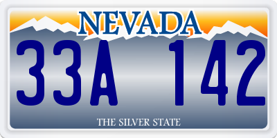 NV license plate 33A142